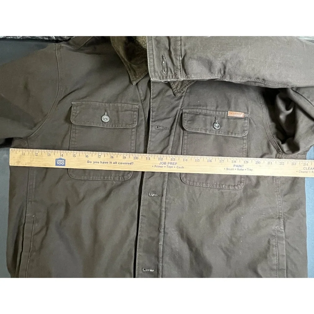 Woolrich Brown Canvas Sherpa‎ Lined Chore Rancher Barn Coat Mens Large